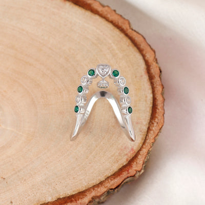 Emerald Queen Silver Vanky Ring