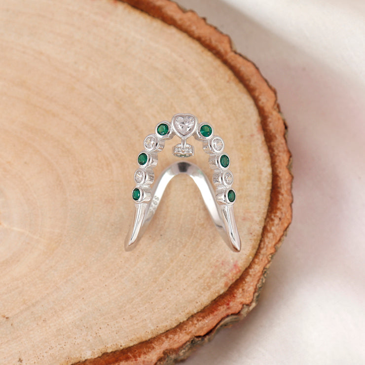 Emerald Queen Silver Vanky Ring