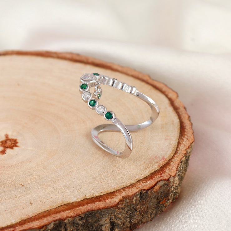 Emerald Queen Silver Vanky Ring