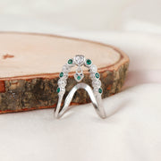 Emerald Queen Silver Vanky Ring