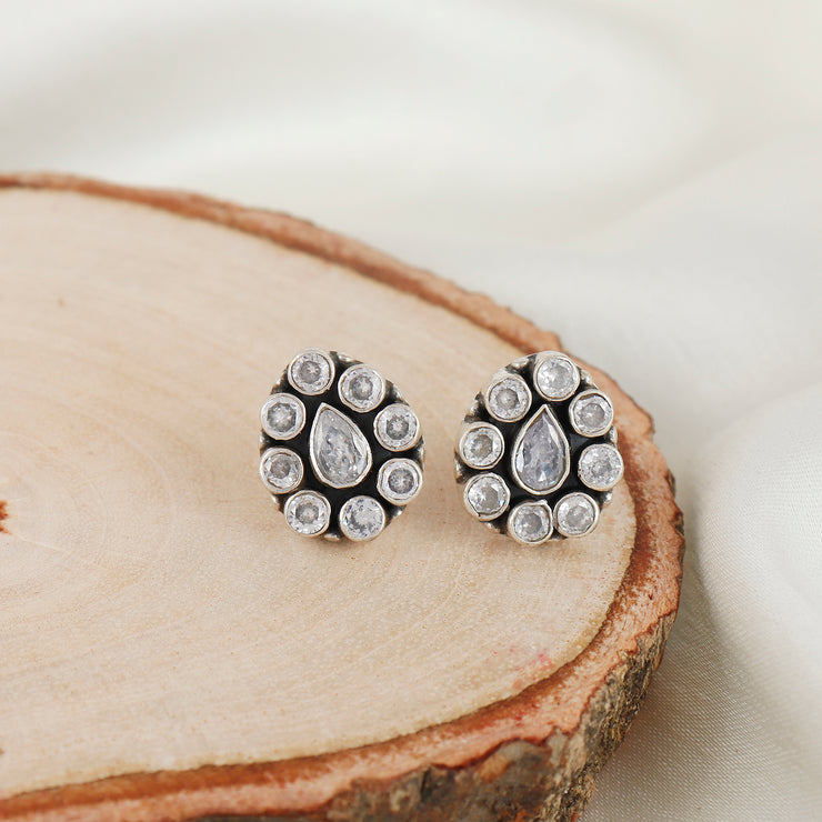 Petal Flower Silver Earring