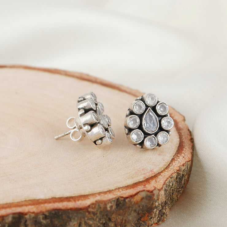 Petal Flower Silver Earring