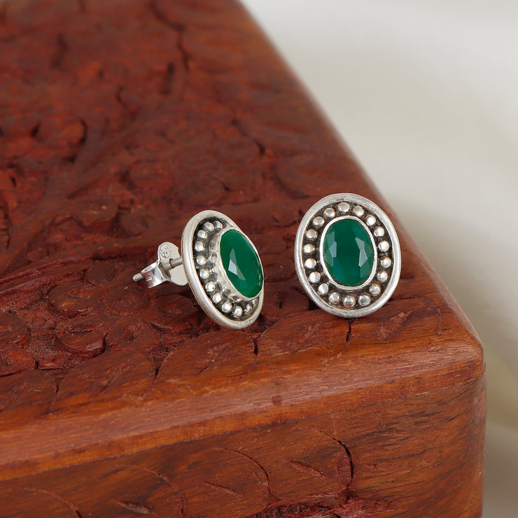 Celestial Halo Silver Rava Work Stud