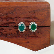 Wire Work Oval Silver Earring