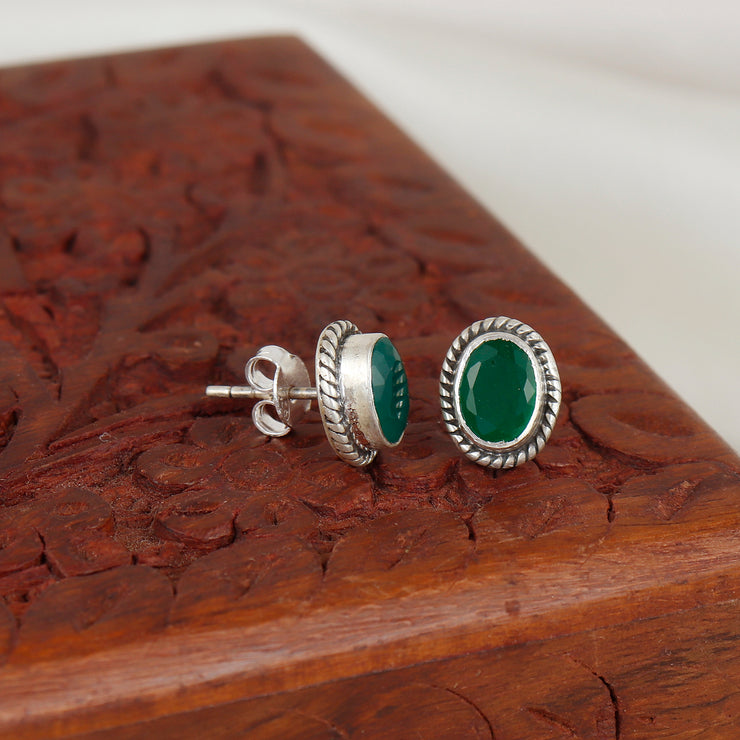 Wire Work Oval Silver Earring