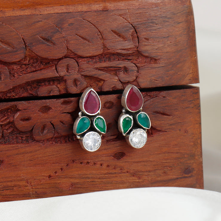 Royal Rose Drop Silver Earring