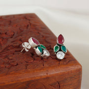 Royal Rose Drop Silver Earring