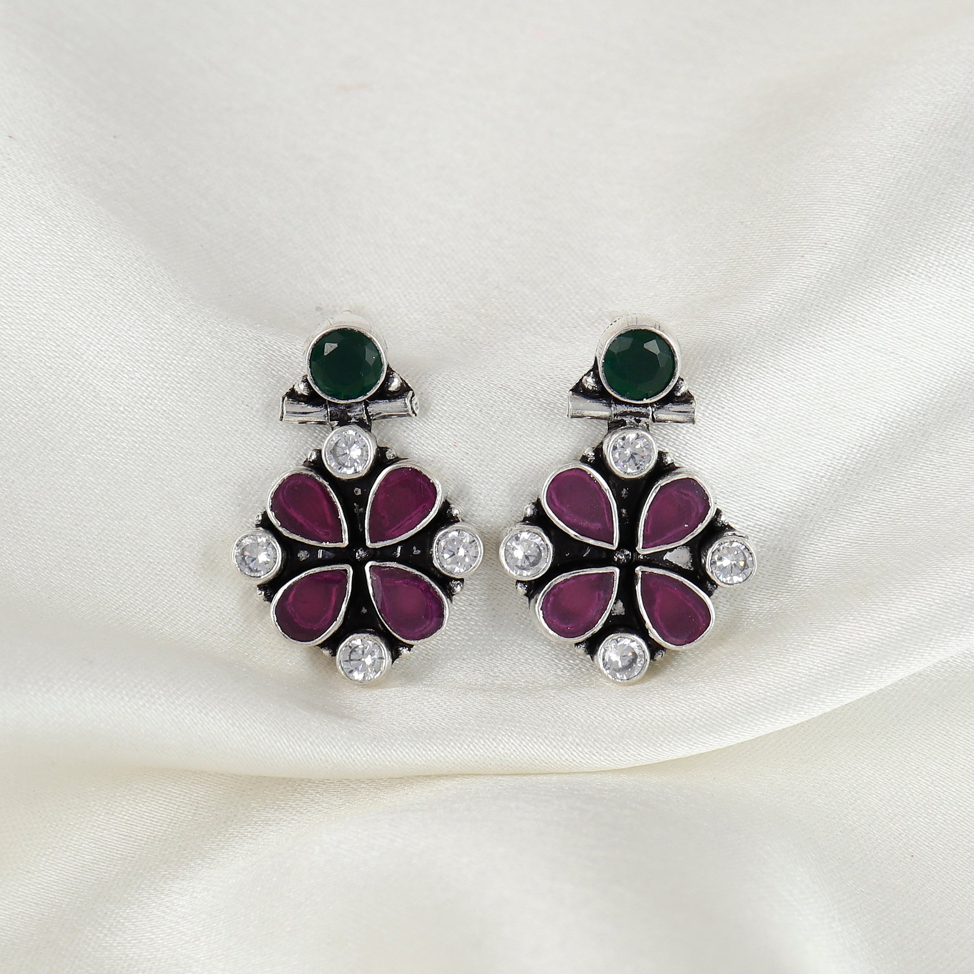 Vintage Silver Blossom Earring