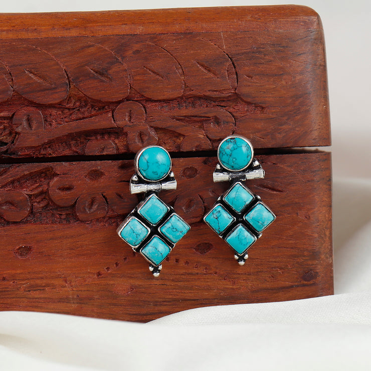 Silver Glam Turquoise Silver Earring