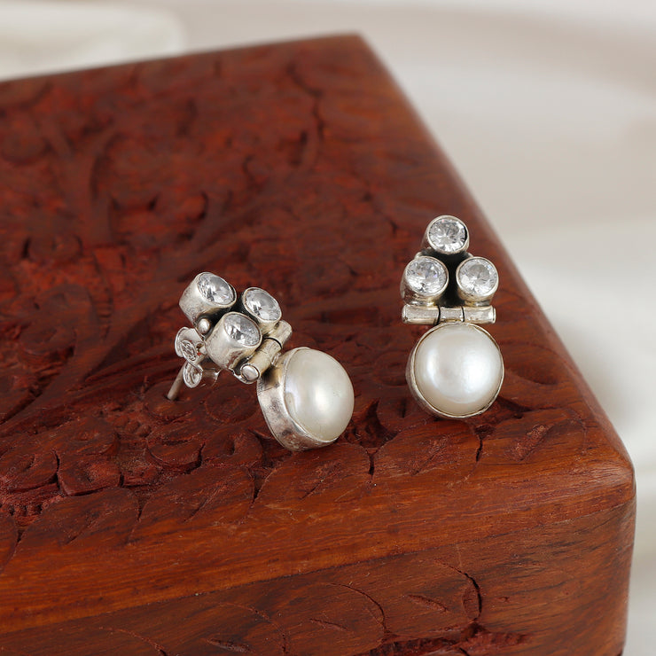 Crystal Dew Silver Earring