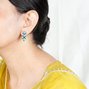 Silver Glam Turquoise Silver Earring