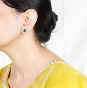 Wire Work Oval Silver Earring