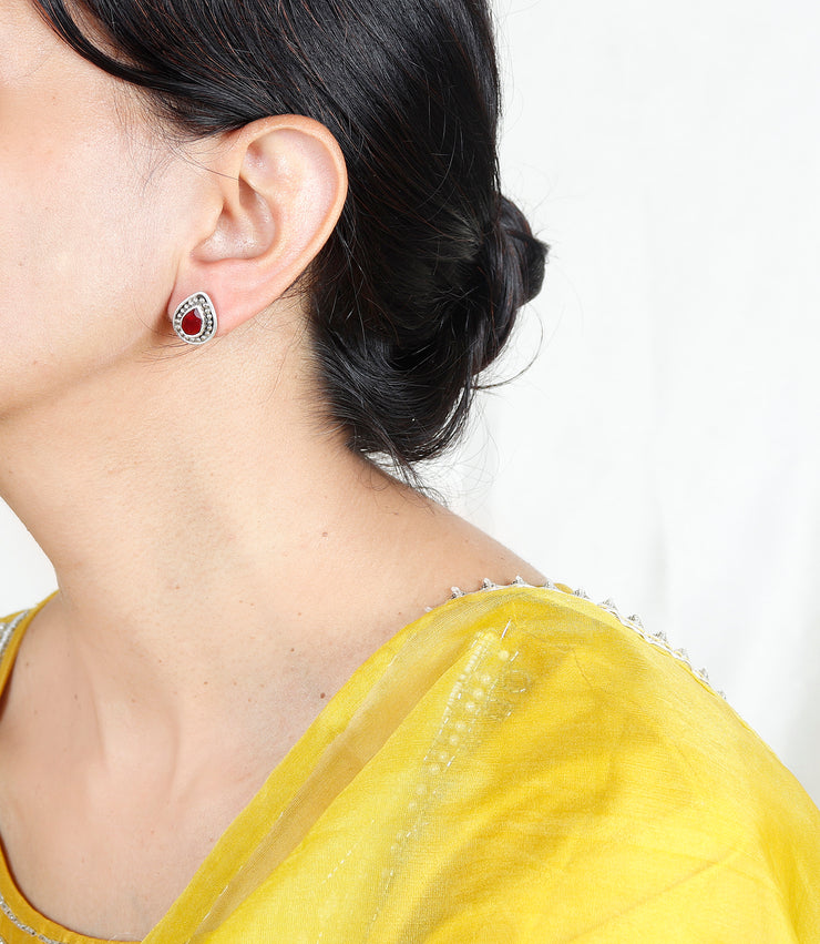 Paan Rava Royale Silver Earring