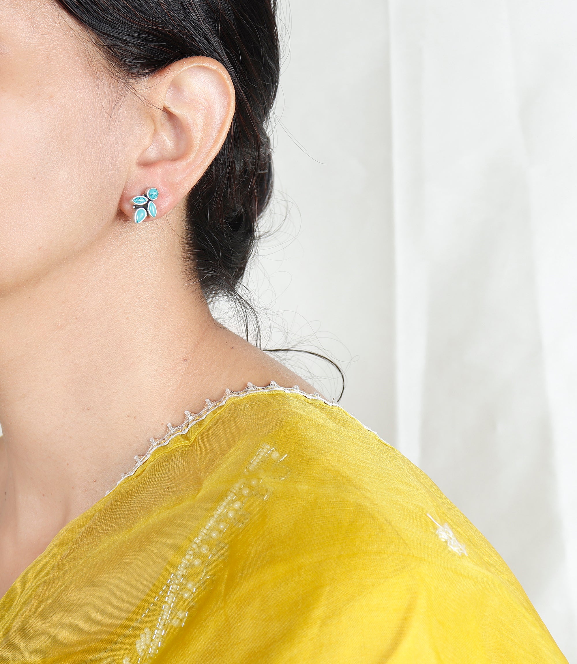 Turquoise Jewel Whisper Silver Earring