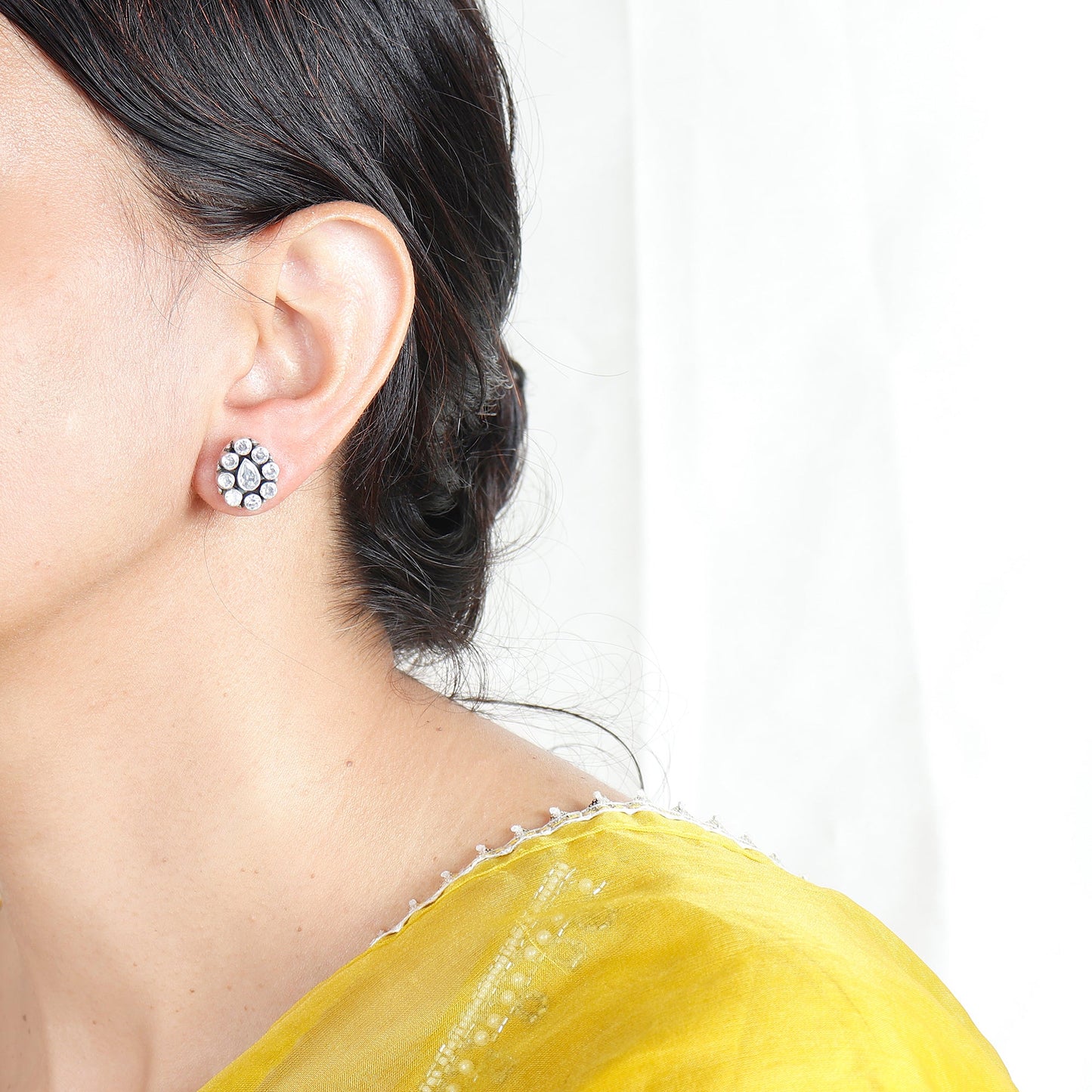 Petal Flower Silver Earring