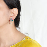 Multi Floral Timeless Silver Earring For Women