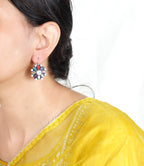 Navratan Silver Earring For Women