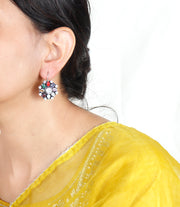 Navratan Silver Earring For Women