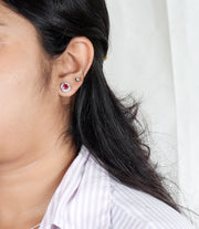 Ruby Eternal Glow Silver Studs