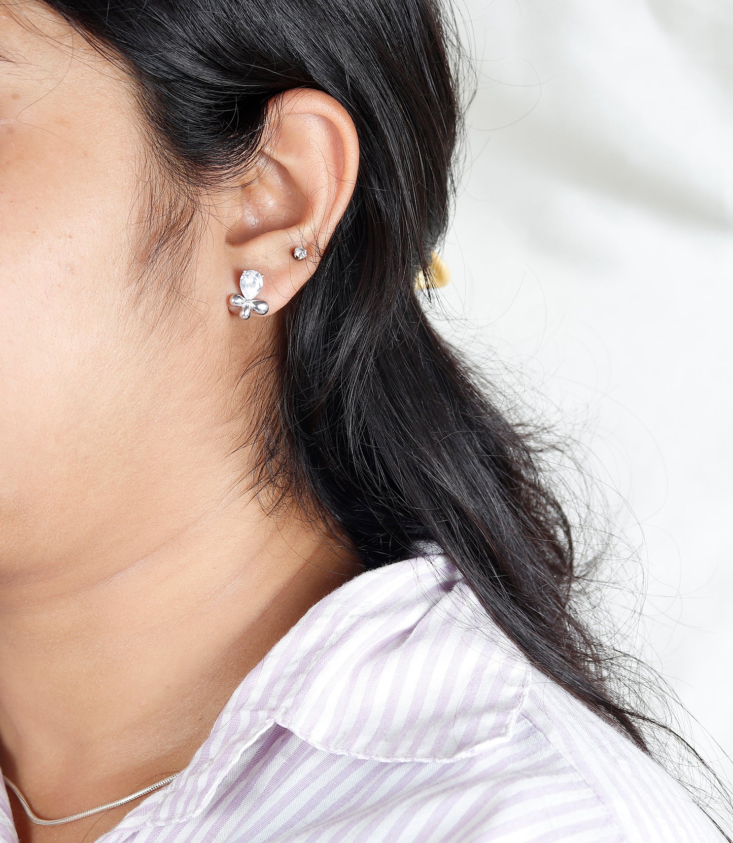 Midnight Mirror Silver Everyday Earrings