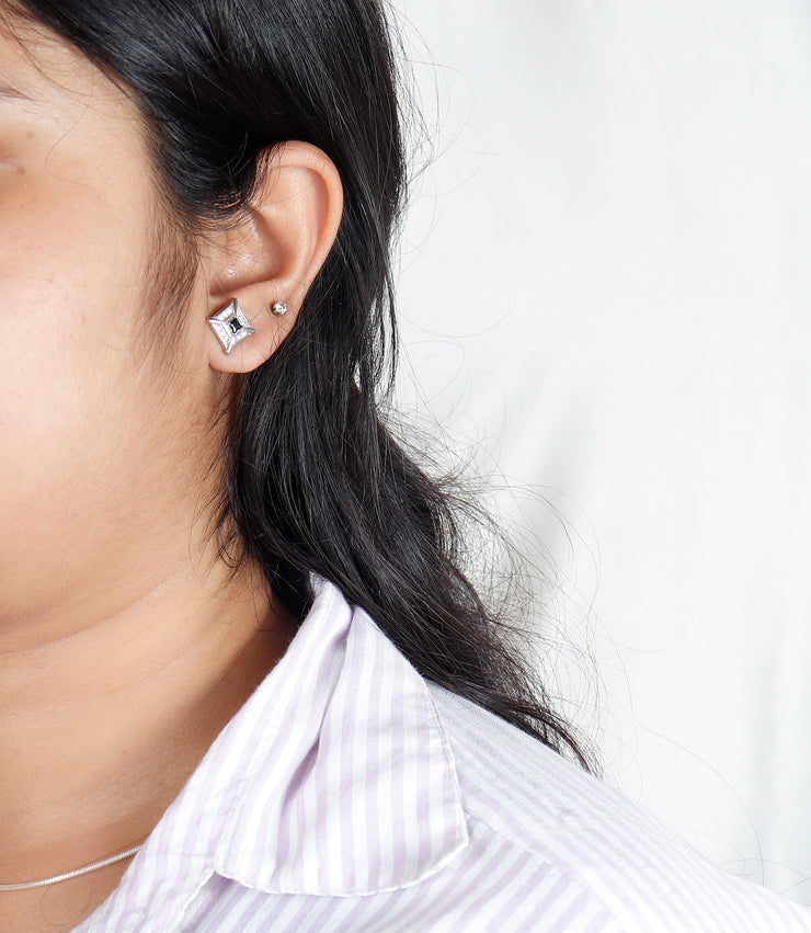 Sterling Silver Prism Spark Earring