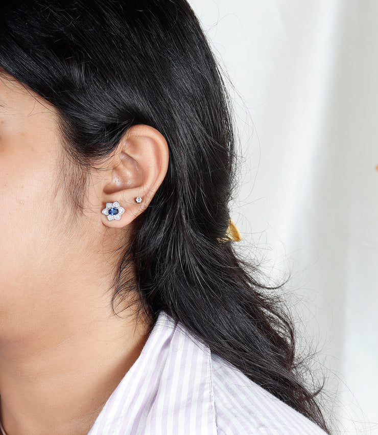 Silver Mirage Floweret Earring