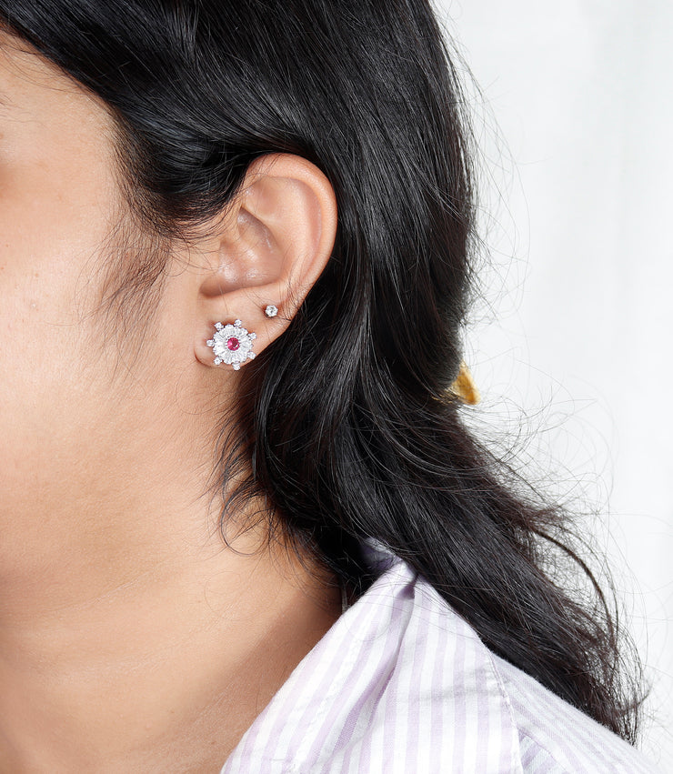 Silver Whispering Night Earring