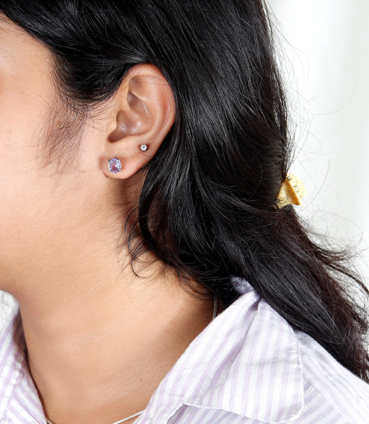 Amethyst Silver Studs