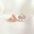 Rose Flower Twilight Silver Earring