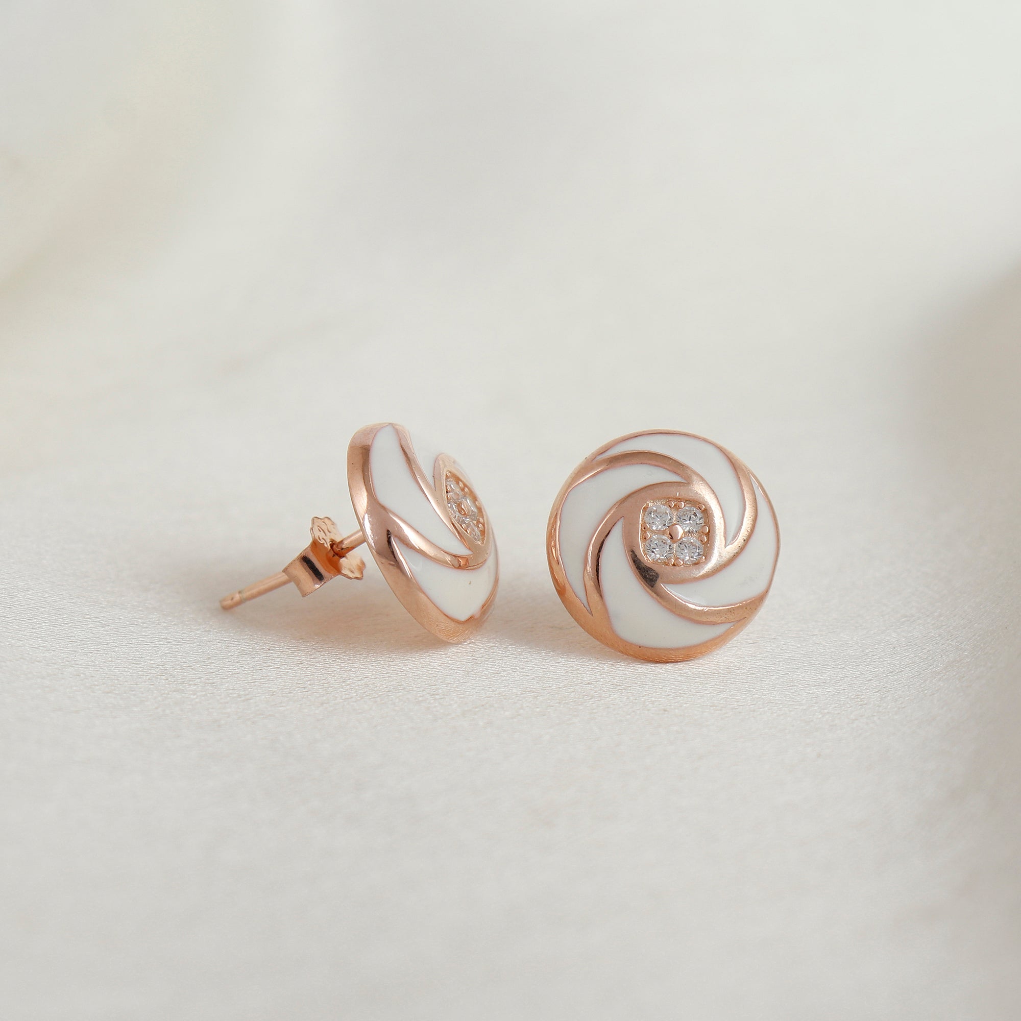 Blooming Rosé Classic Silver Stud Earrings