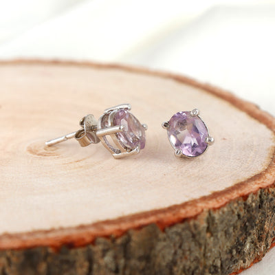 Amethyst Silver Studs