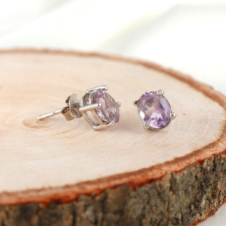 Amethyst Silver Studs
