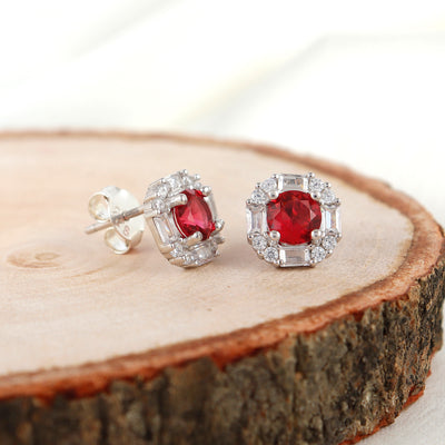 Ruby Eternal Glow Silver Studs