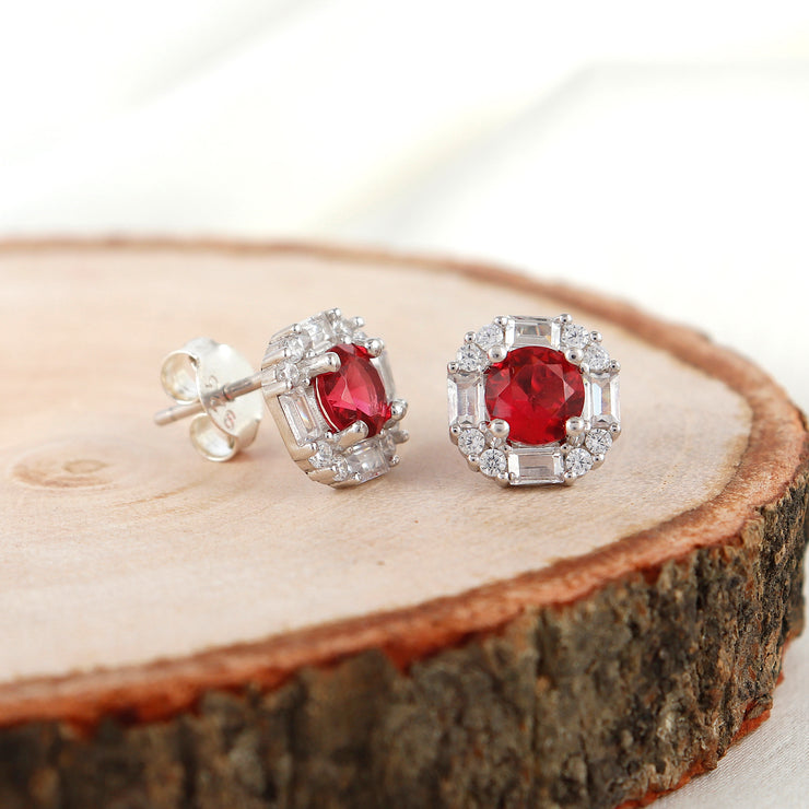Ruby Eternal Glow Silver Studs