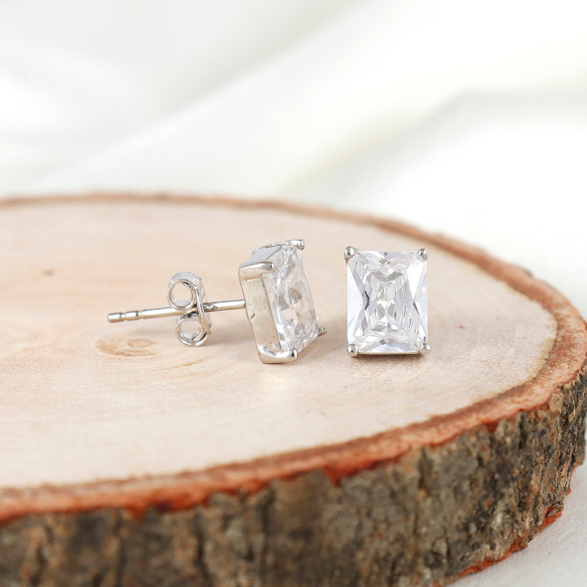 AD Crystal Radiance Silver Earrings