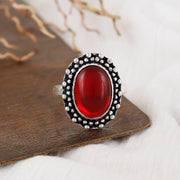 Jadau Bold Oval Stone Ring