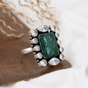 Celestial Green Gemstone Cocktail Ring