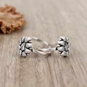 Petal Flower Silver Toe Ring