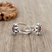 Petal Flower Silver Toe Ring