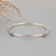 Multicolor Round Shape Gemstone Bangle