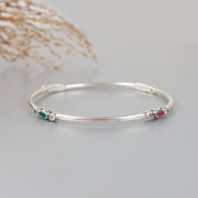 Multicolor Oval Shape Gemstone Bangle