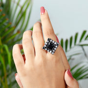 Sparkle Cubic Zircon Cocktail Silver Ring