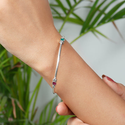 Vibrant Sqaure gemstone Bangle