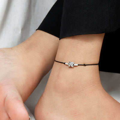 Nazariya Blooming Flower Silver Everyday Anklet