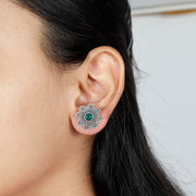 Emerald Glint rava work Earrings