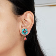 Turquoise Ember Petal Earring