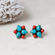 Turquise Coral Petal Stud Earring