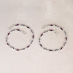 Jadau Petal Shape Silver Anklet