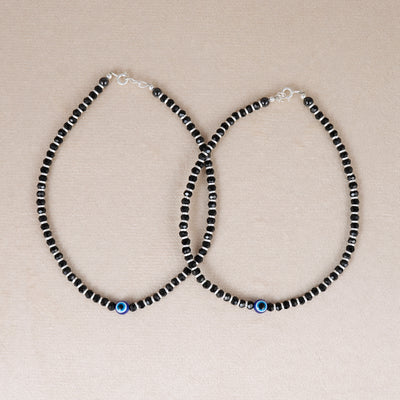 Evil Eye Black Bead Anklets