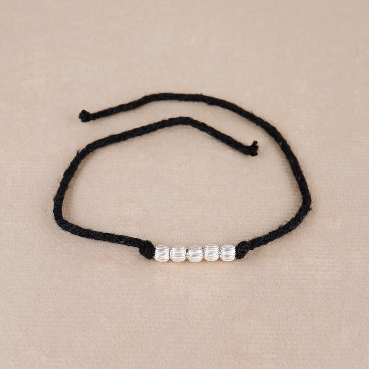 Silver Bead Everyday Anklet